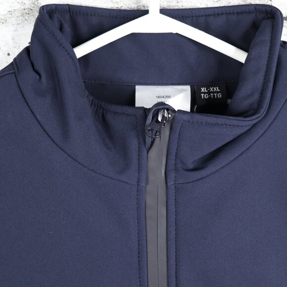 Men's Seasonal Jacket Soft Shell Stand Up Collar Navy Blue Size XL-XXl Golf - Picture 2 of 14